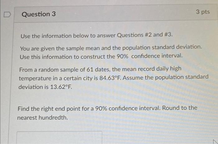 Solved D Question 2 3 pts Use the information below to | Chegg.com