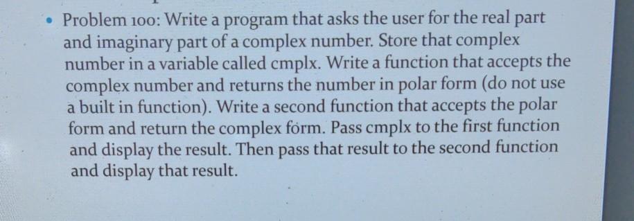 Solved In Matlab • Problem 100: Write a program that asks | Chegg.com