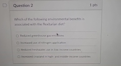 Solved Question 2Which of the following environmental | Chegg.com
