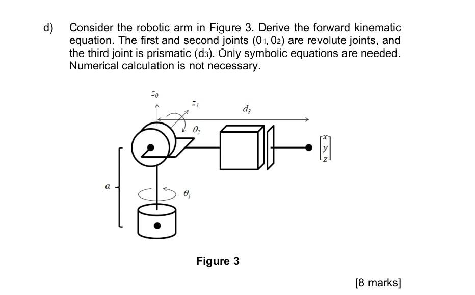 Solved Consider the robotic arm in Figure 3 . Derive the | Chegg.com
