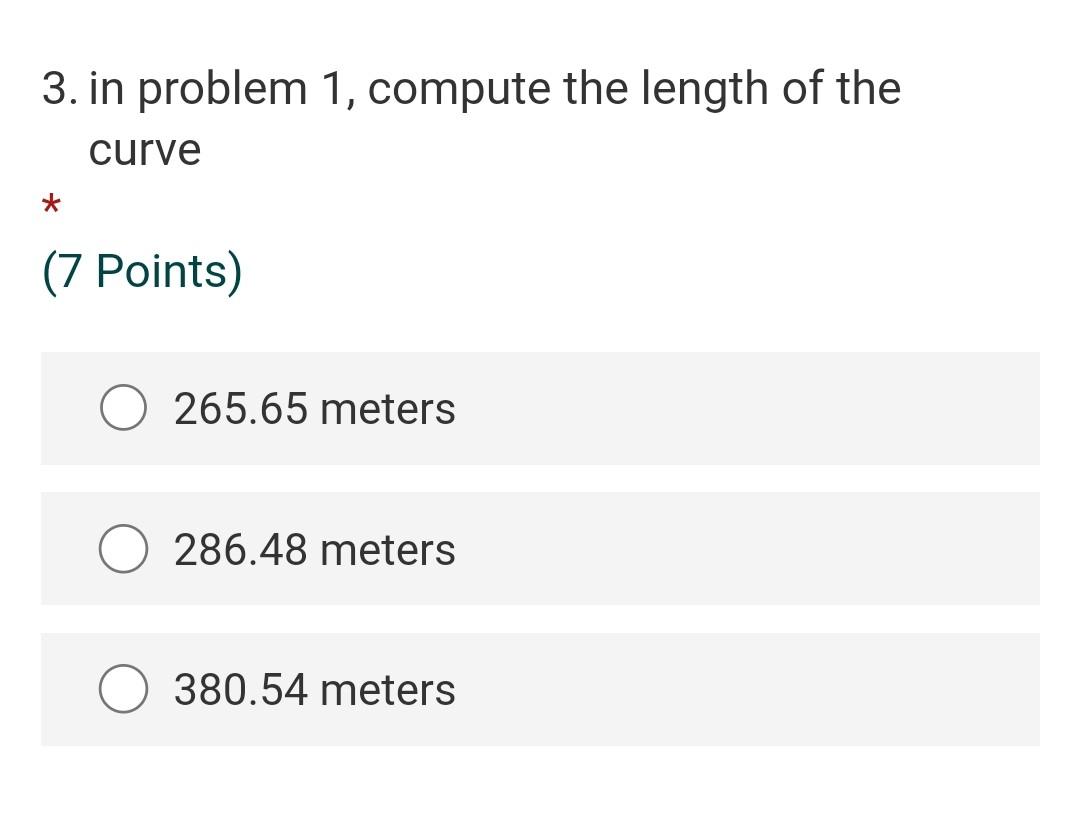 Solved 1. The radius of a simple curve is twice its tangent
