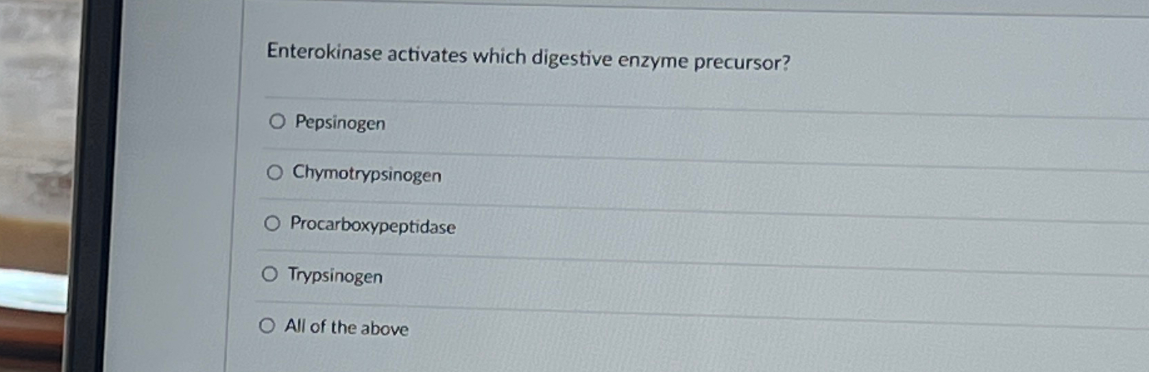Solved Enterokinase activates which digestive enzyme | Chegg.com