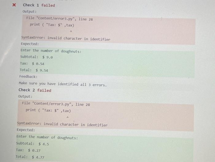 Solved Exercise 3: Identify \& Fix the Error Analyze the | Chegg.com