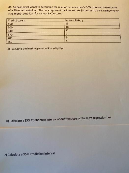 Solved 34 An Economist Wants To Determine The Relation B Chegg Com