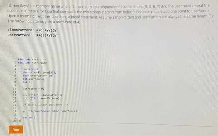Solved "Simon Says is a memory game where "Simon' outputs a | Chegg.com