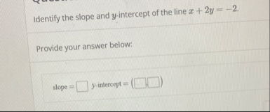 Solved Identify the slope and y-intercept of the line | Chegg.com