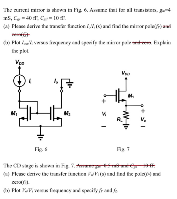 The current mirror is shown in Fig. 6. Assume that | Chegg.com