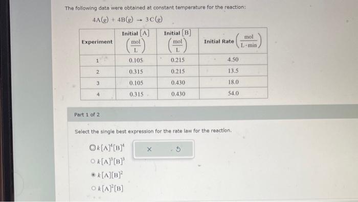 Solved The Rate Constant Of A Reaction Is At Chegg Com