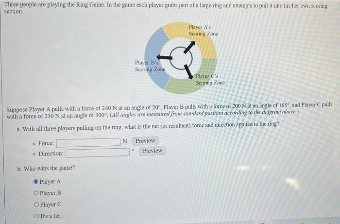 Solved Three people are playing the Ring Game. In the game | Chegg.com