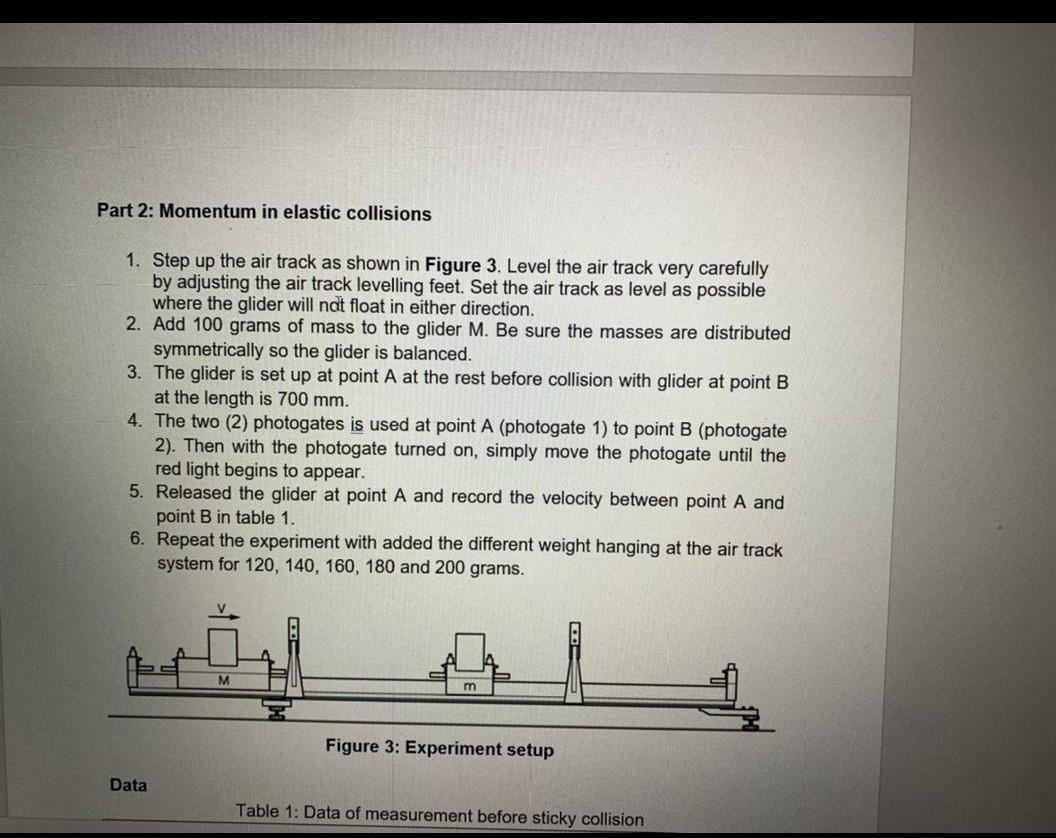 Solved Experiment 2: Conservation of Momentum Objectives: To | Chegg.com