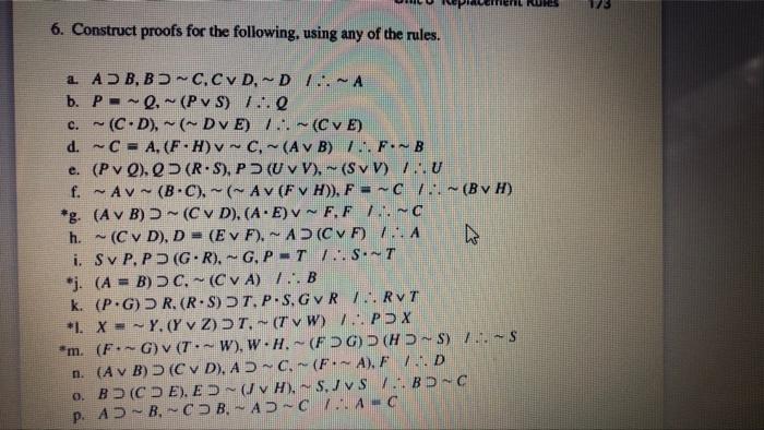 Solved Understanding Symbolic LogicQuestion 6 Problem K. & | Chegg.com