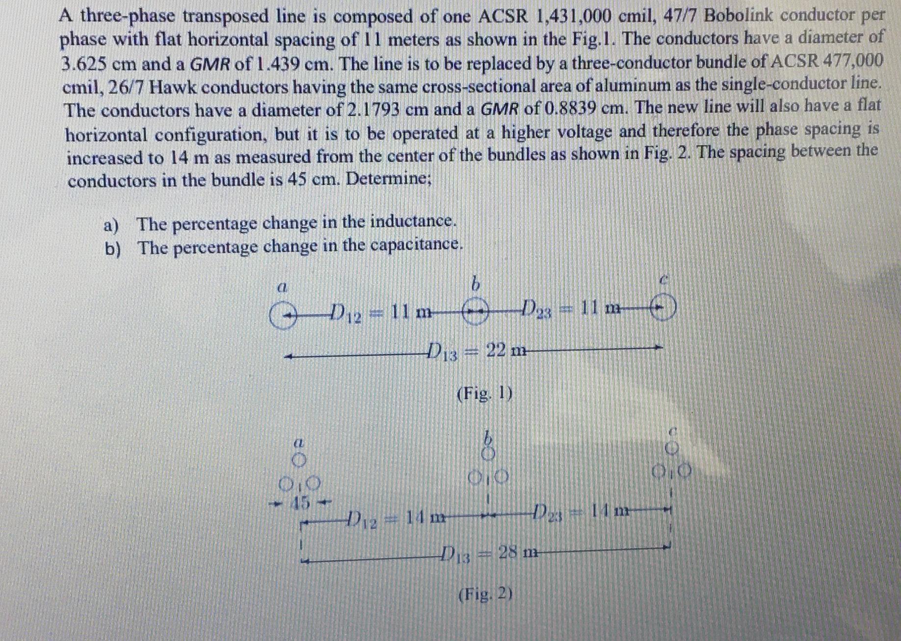 Solved A Three-phase Transposed Line Is Composed Of One | Chegg.com