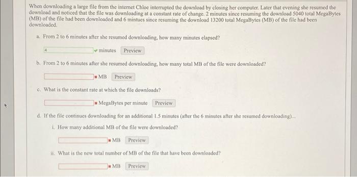 Solved When downloading a large file from the internet Chloe | Chegg.com