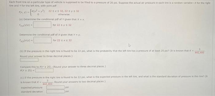 Solved ch front tife on a particular type of vehicle is | Chegg.com