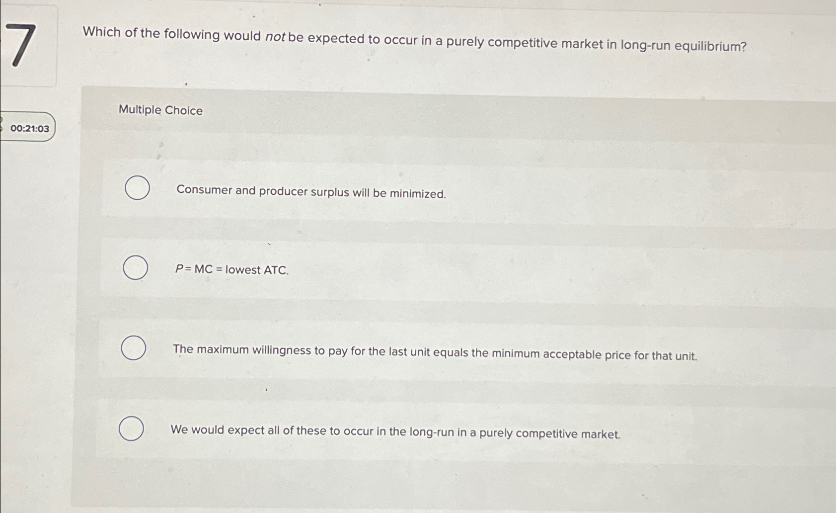Solved Which of the following would not be expected to occur | Chegg.com