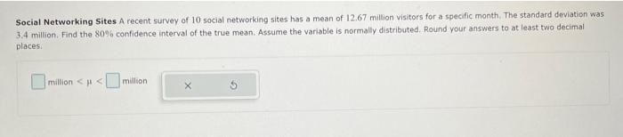 Solved Social Networking Sites A recent survey of 10 social | Chegg.com