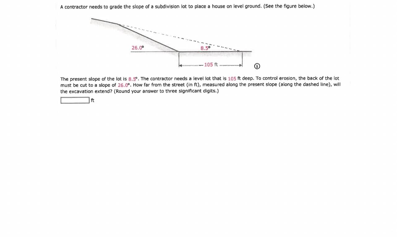 A contractor needs to grade the slope of a | Chegg.com