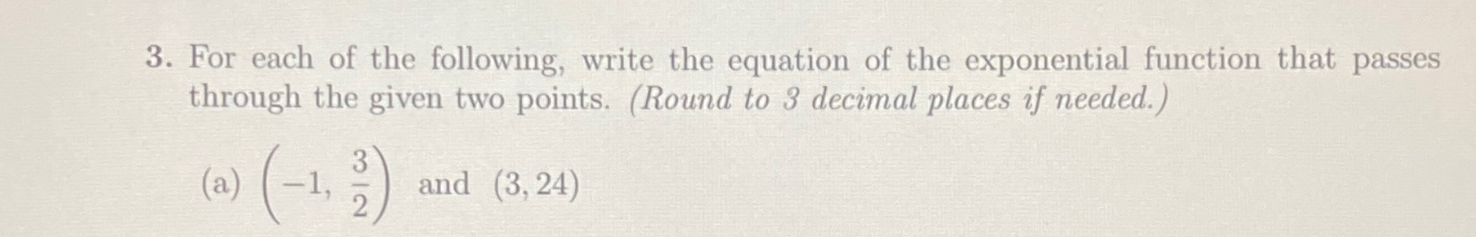 Solved For each of the following, write the equation of the | Chegg.com