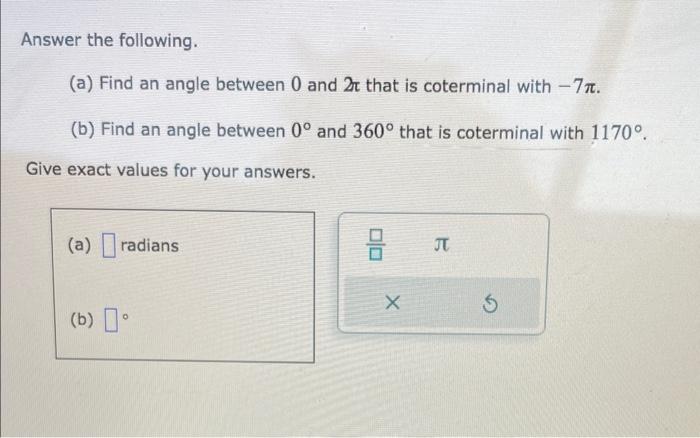 Solved Sketch θ−314π In Standard Positionanswer The 3844