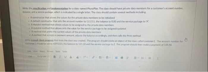 Solved Write the specification and implementation for a | Chegg.com