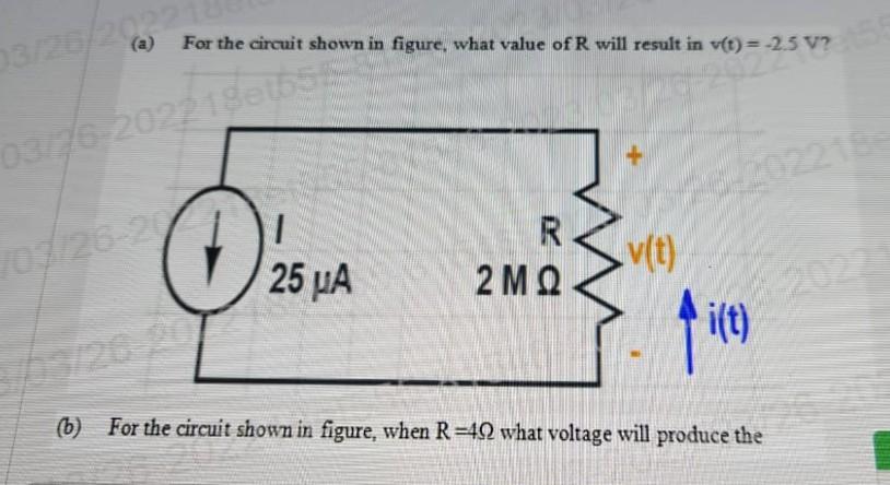 Solved (a) For the circuit shown in figure, what value of R | Chegg.com