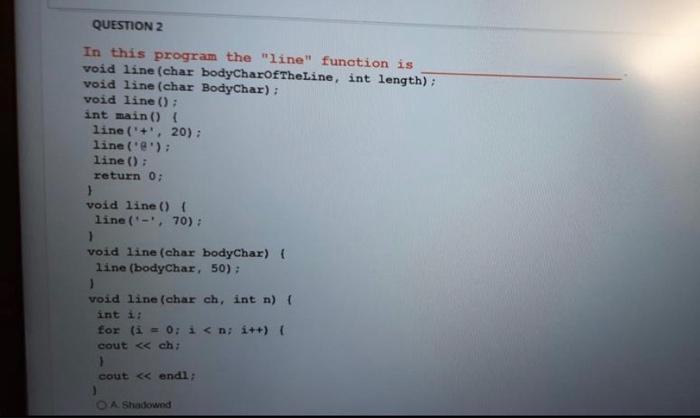 Solved QUESTION 2 In this program the 