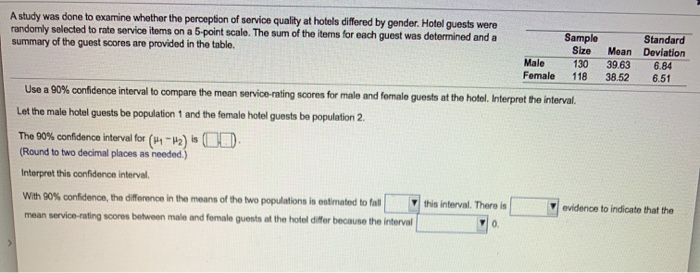 Solved Male 6.84 A study was done to examine whether the | Chegg.com