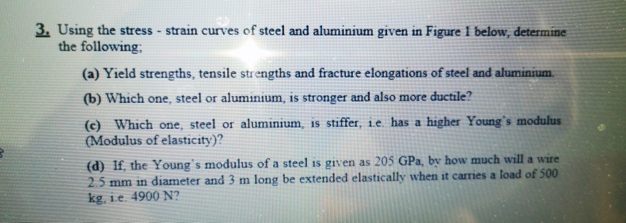 Solved 3. Using the stress - strain curves of steel and | Chegg.com