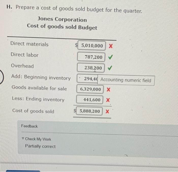G. Prepare an ending finished goods inventory budget