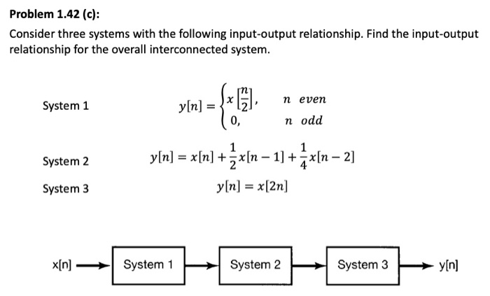 Solved Problem 1.42 (c): Consider three systems with the | Chegg.com
