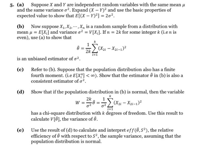 Solved 5 A Suppose X And Y Are Independent Random Vari Chegg Com