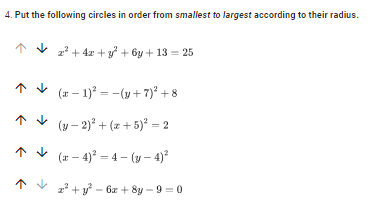 Solved Put the following circles in order from smallest to | Chegg.com