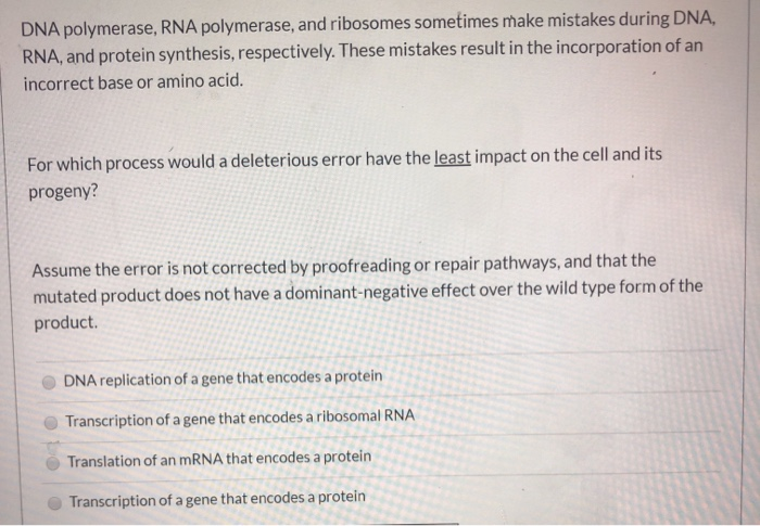 Solved DNA Polymerase, RNA Polymerase, And Ribosomes | Chegg.com