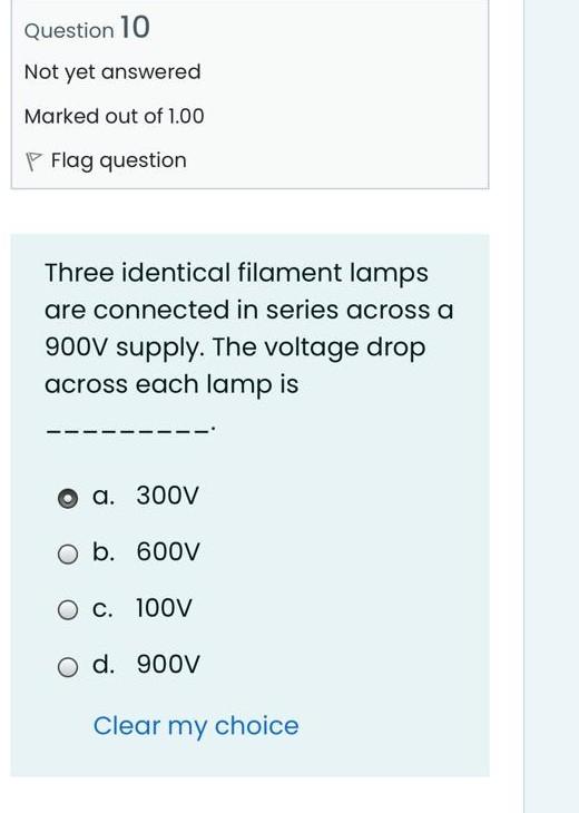 Solved Question 10 Not yet answered Marked out of 1.00 P | Chegg.com