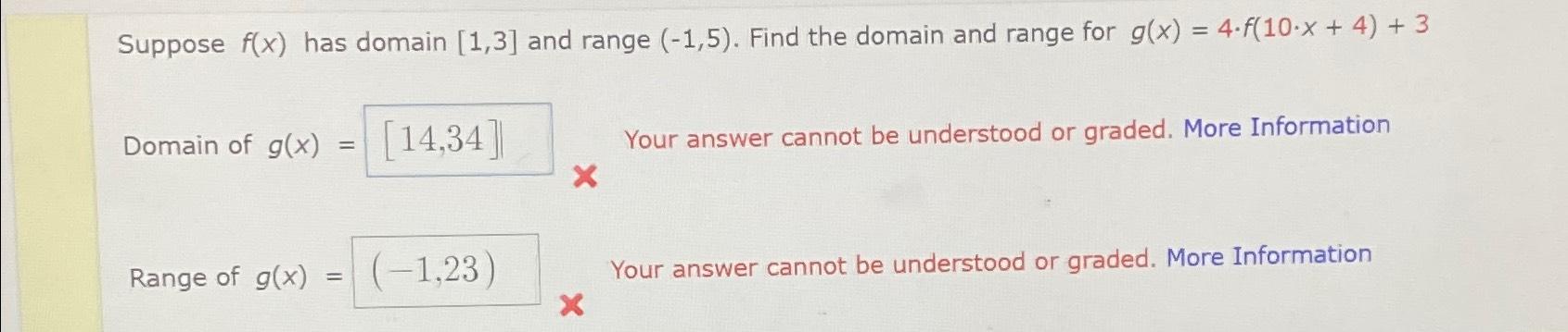 find the domain and range of f x 1 3cosx