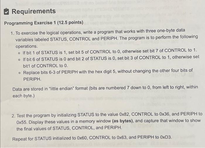 Solved Requirements Programming Exercise 1 (12.5 points) 1. | Chegg.com