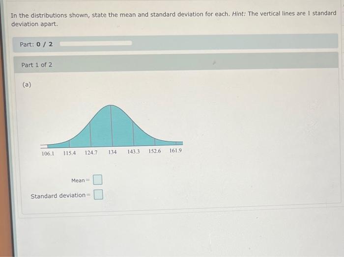 Solved In the distributions shown, state the mean and | Chegg.com
