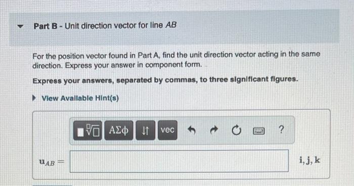 Solved Learning Goal: To find a position vector between two | Chegg.com