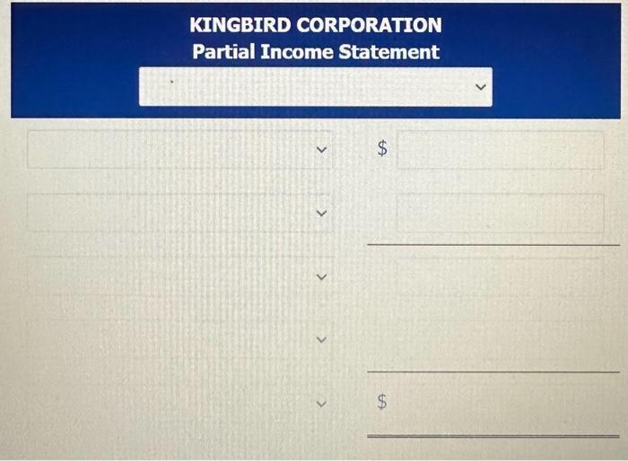 Prepare a partial income statement, beginning with | Chegg.com