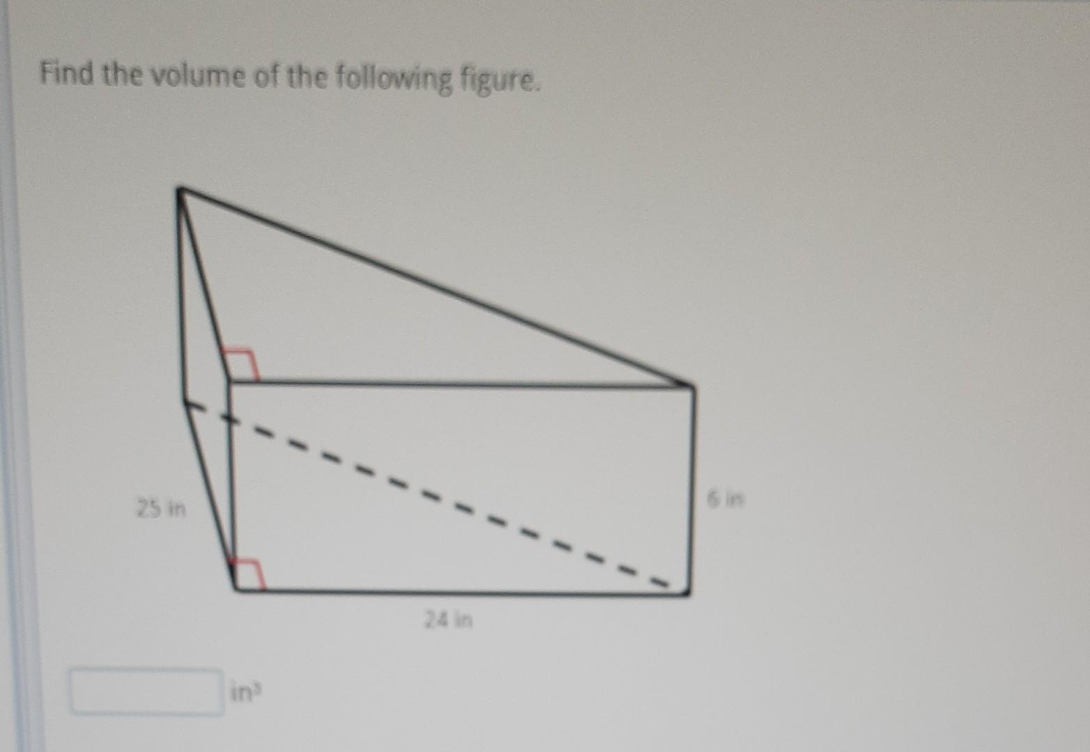 Solved Find The Volume Of The Following Figure. | Chegg.com