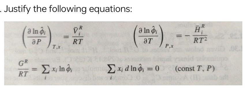 Justify the following equations: | Chegg.com