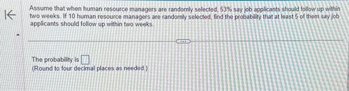 Solved K Assume that when human resource managers are | Chegg.com