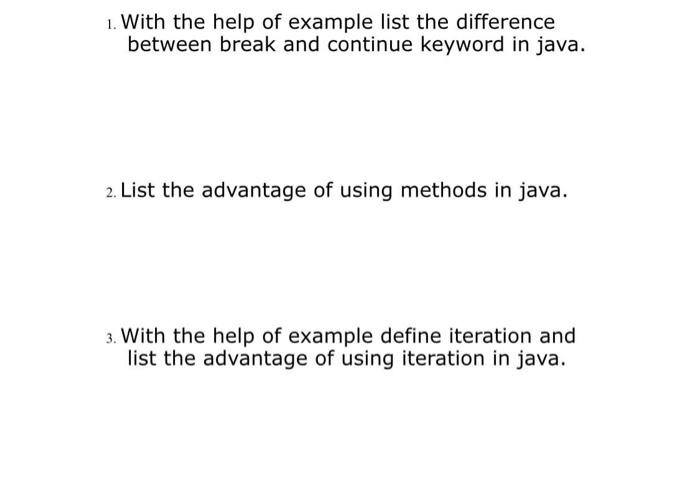 Solved 1. With the help of example list the difference | Chegg.com