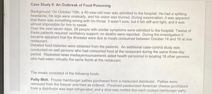 case study on food poisoning in india