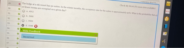 Solved Check My Work (No more tries ava Which of the | Chegg.com