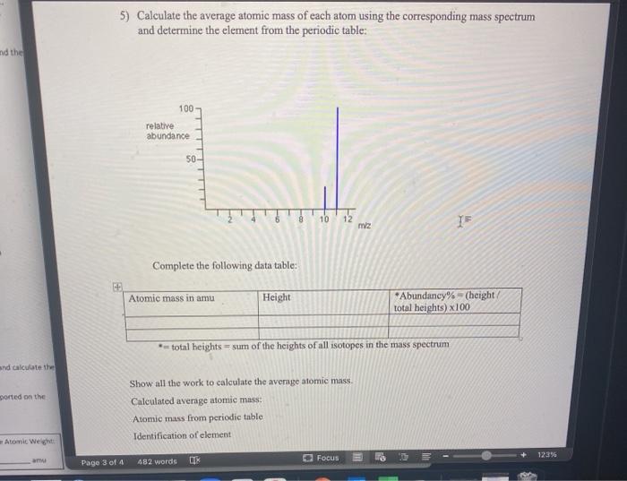 how to find total mass of atom