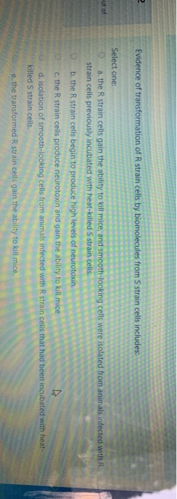 Solved In the classic experiment by Griffith, evidence of | Chegg.com