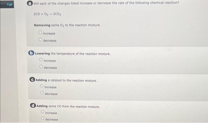 Solved a Will each of the changes listed increase or | Chegg.com
