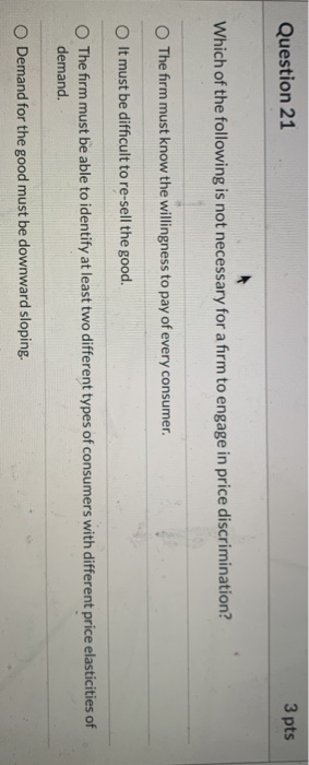 Solved Question 21 3 pts Which of the following is not | Chegg.com