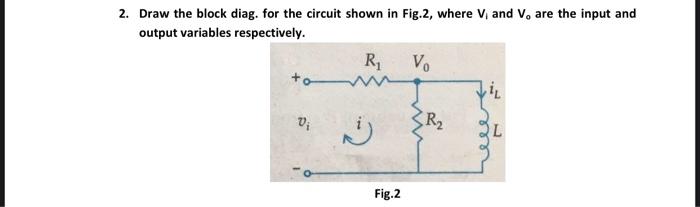 Solved 2. Draw the block diag. for the circuit shown in | Chegg.com